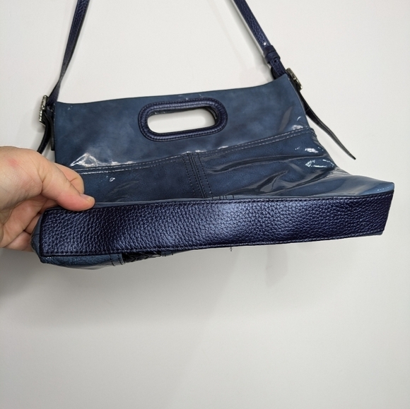 Brighton blue small patent leather shoulder bag - Picture 8 of 13